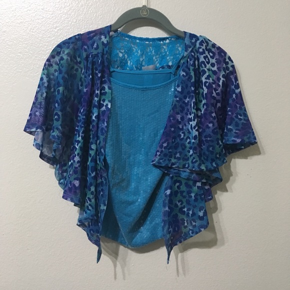 NWOT Justice 2 Piece Blouse  SZ 7 - Picture 1 of 4